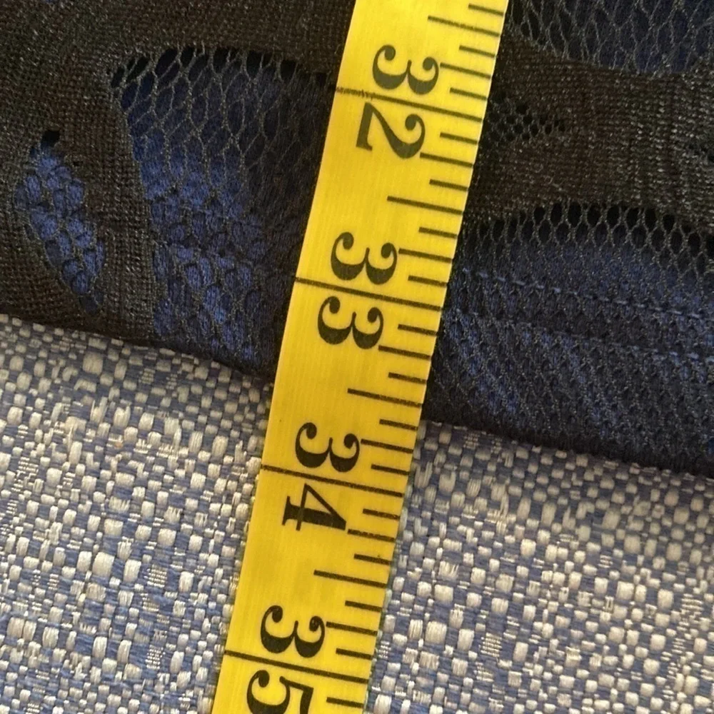 Twelve by Twelve Black on Blue Stretch Knit Mini Dress Size Large. - Picture 13 of 14